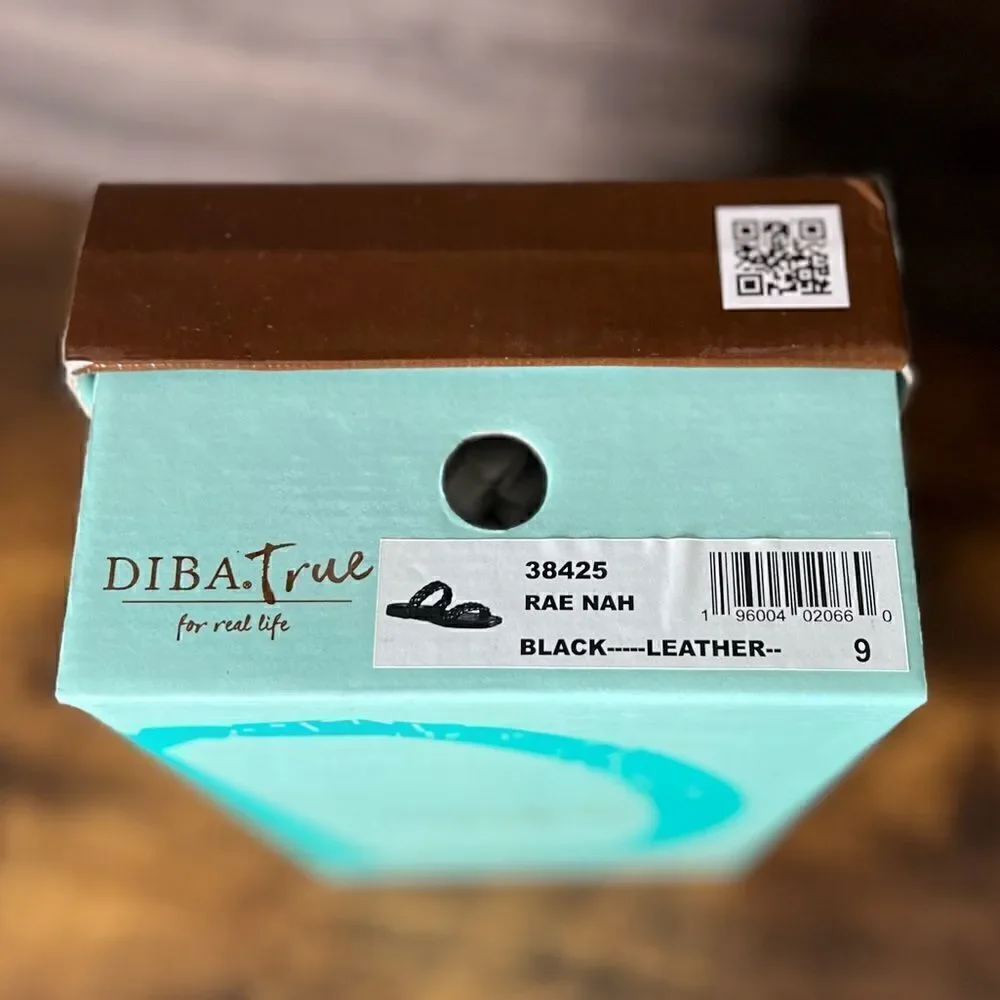 Diba True Rae Nah Leather Braided Sandal in Black, Size 9. New in Box!